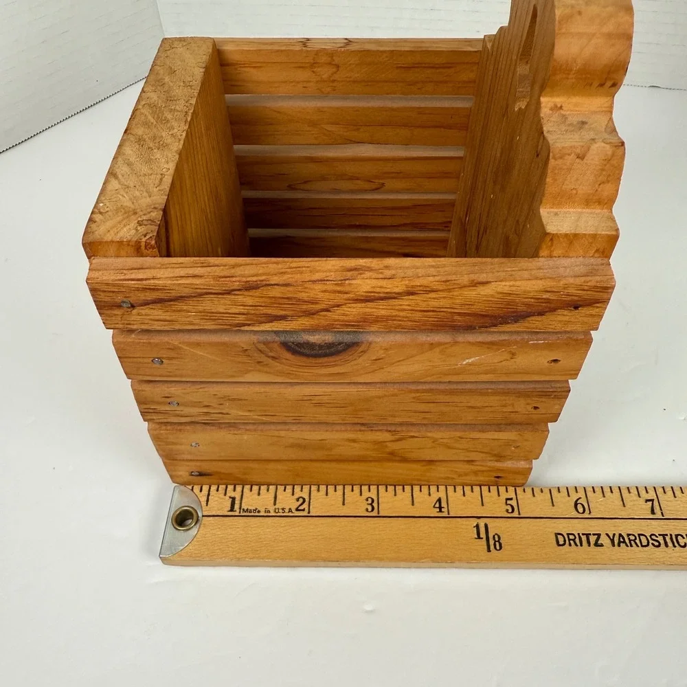 Vintage hand painted ballerinas B. Sylvia Wooden Crate caddy box Planter 1997